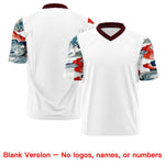 Custom White Burgundy Sleeve Ukiyo-e Auspicious Clouds Graffiti Pattern Football Jersey | BuyFootballJersey
