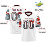 Custom White Burgundy Sleeve Ukiyo-e Auspicious Clouds Graffiti Pattern Football Jersey | BuyFootballJersey