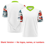Custom White Neon Green Sleeve Ukiyo-e Auspicious Clouds Graffiti Pattern Football Jersey | BuyFootballJersey