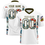 Custom White Olive Ukiyo-e Auspicious Clouds Graffiti Pattern Football Jersey | BuyFootballJersey