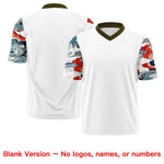 Custom White Olive Sleeve Ukiyo-e Auspicious Clouds Graffiti Pattern Football Jersey | BuyFootballJersey