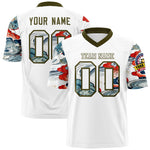 Custom White Olive Sleeve Ukiyo-e Auspicious Clouds Graffiti Pattern Football Jersey | BuyFootballJersey