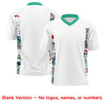 Custom White Bright Green Ukiyo-e Auspicious Clouds Graffiti Pattern Football Jersey | BuyFootballJersey