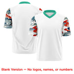 Custom White Bright Green Sleeve Ukiyo-e Auspicious Clouds Graffiti Pattern Football Jersey | BuyFootballJersey