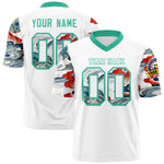 Custom White Bright Green Sleeve Ukiyo-e Auspicious Clouds Graffiti Pattern Football Jersey | BuyFootballJersey