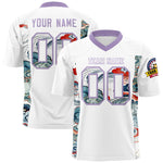 Custom White Light Purple Ukiyo-e Auspicious Clouds Graffiti Pattern Football Jersey | BuyFootballJersey
