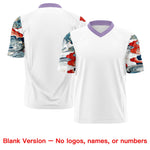 Custom White Light Purple Sleeve Ukiyo-e Auspicious Clouds Graffiti Pattern Football Jersey | BuyFootballJersey