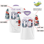 Custom White Light Purple Sleeve Ukiyo-e Auspicious Clouds Graffiti Pattern Football Jersey | BuyFootballJersey