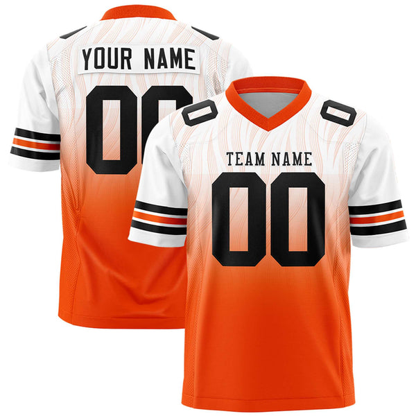 Custom White Orange Gradient Fashion Outdoor Flag Football Jersey | BuyFootballJersey