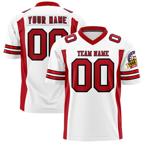 Custom White Red Personalized Insert Color Design Football Jersey | BuyFootballJersey