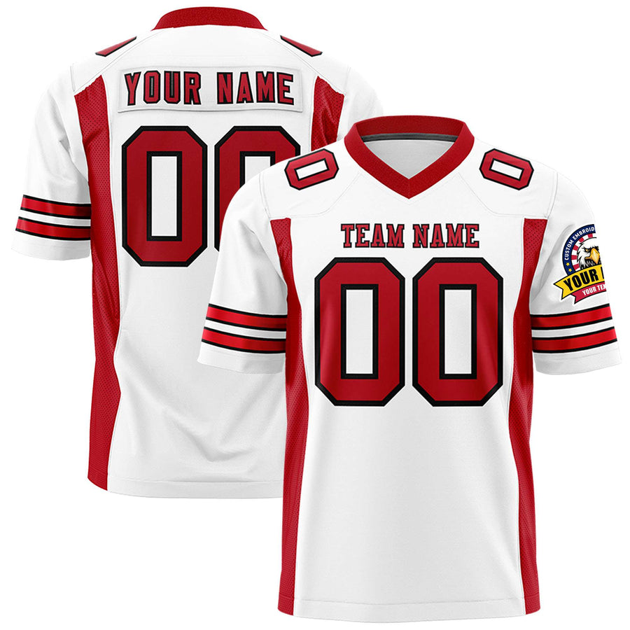 Custom White Red Personalized Insert Color Design Football Jersey | BuyFootballJersey