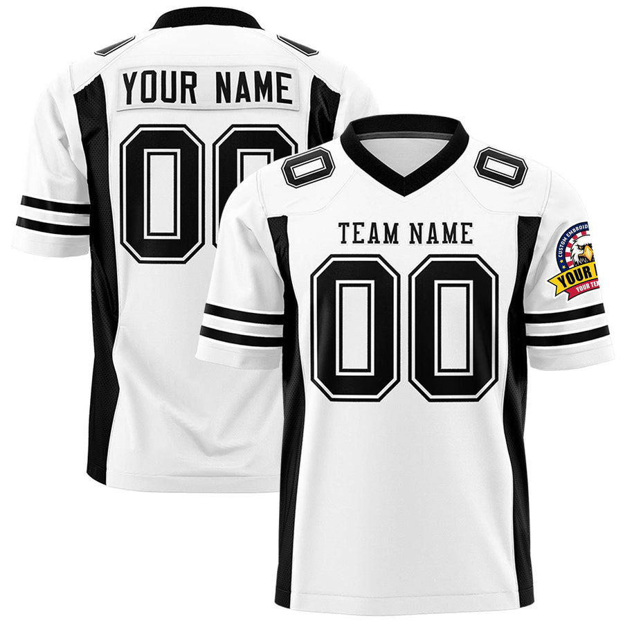 Custom White Black Personalized Insert Color Design Football Jersey | BuyFootballJersey