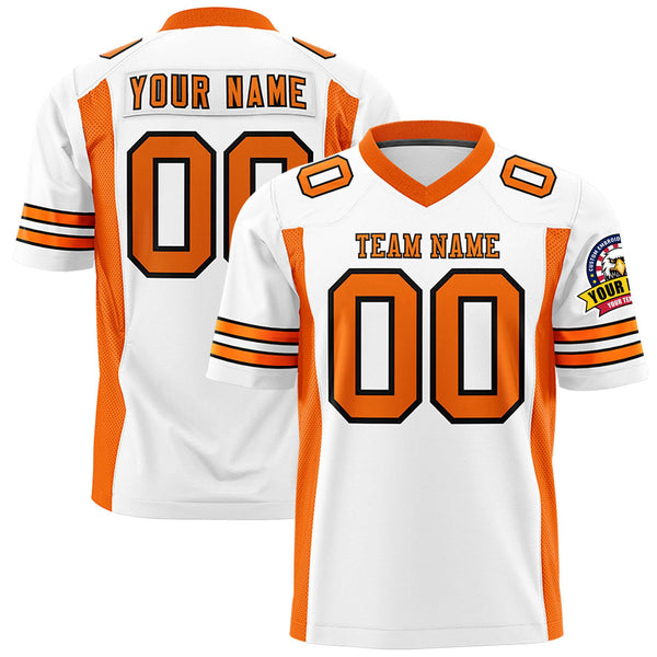Custom White Orange Personalized Insert Color Design Football Jersey | BuyFootballJersey