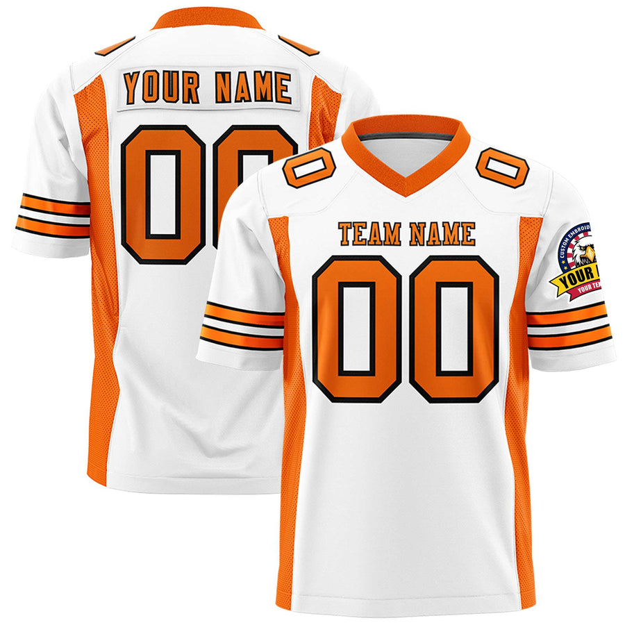 Custom White Orange Personalized Insert Color Design Football Jersey | BuyFootballJersey