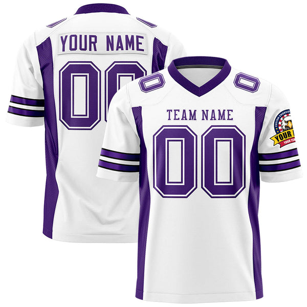 Custom White Purple Personalized Insert Color Design Football Jersey | BuyFootballJersey