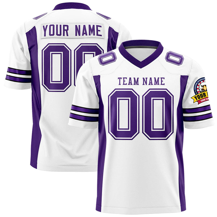 Custom White Purple Personalized Insert Color Design Football Jersey | BuyFootballJersey