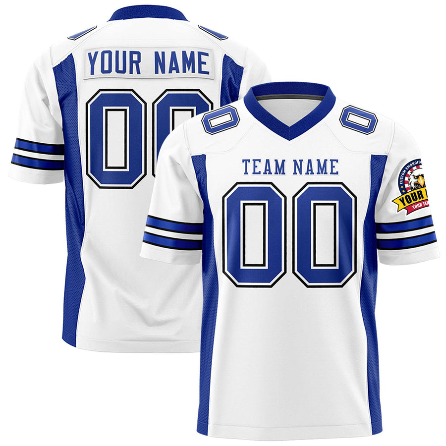 Custom White Royal Personalized Insert Color Design Football Jersey | BuyFootballJersey