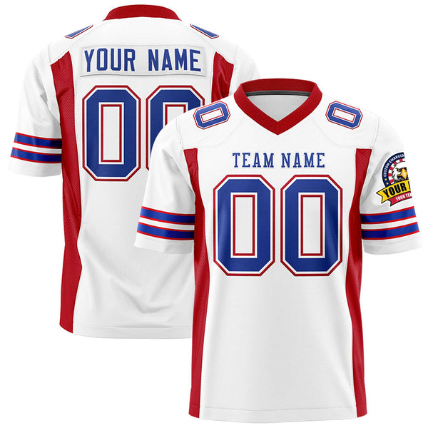 Custom White Red Personalized Insert Color Design Football Jersey | BuyFootballJersey