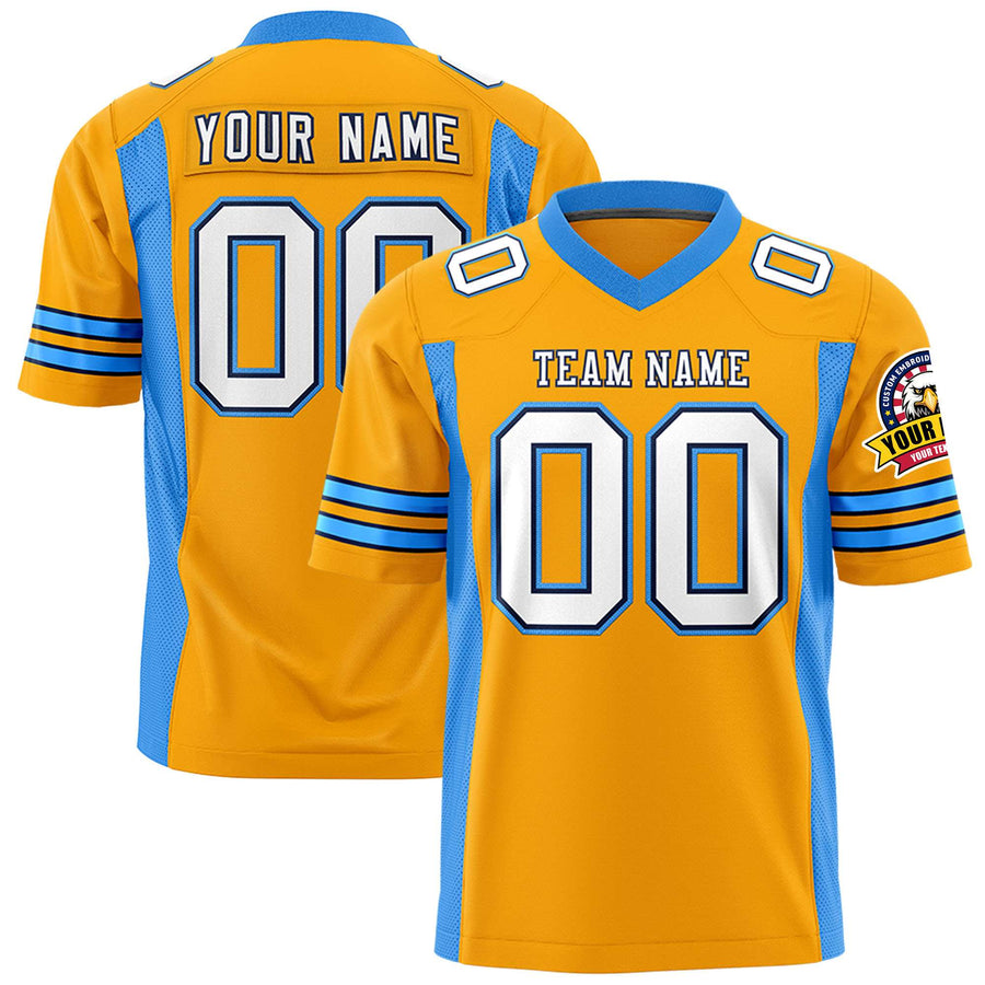 Custom Yellow Powder Blue Personalized Insert Color Design Football Jersey | BuyFootballJersey