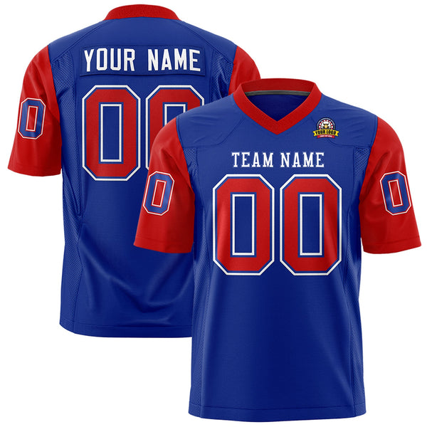 Custom Royal Red Personalized Raglan Sleeves Design Football Jersey | BuyFootballJersey
