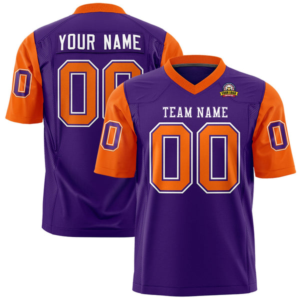 Custom Purple Orange Personalized Raglan Sleeves Design Football Jersey | BuyFootballJersey