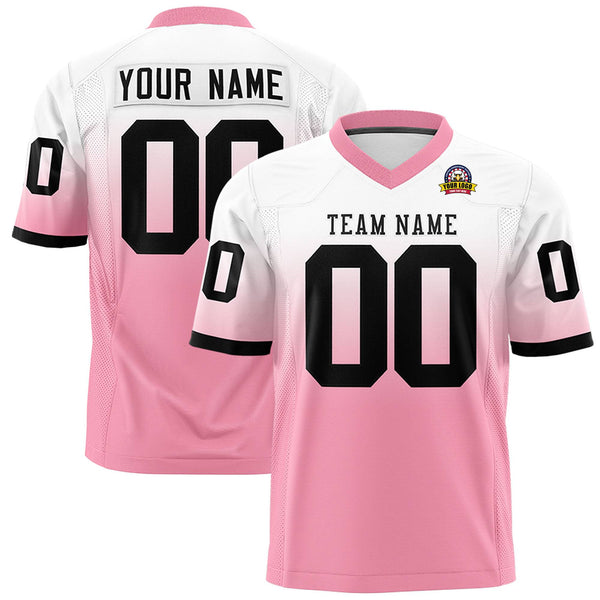 Custom White Light Pink Gradient Fashion Personalized Football Jersey | BuyFootballJersey