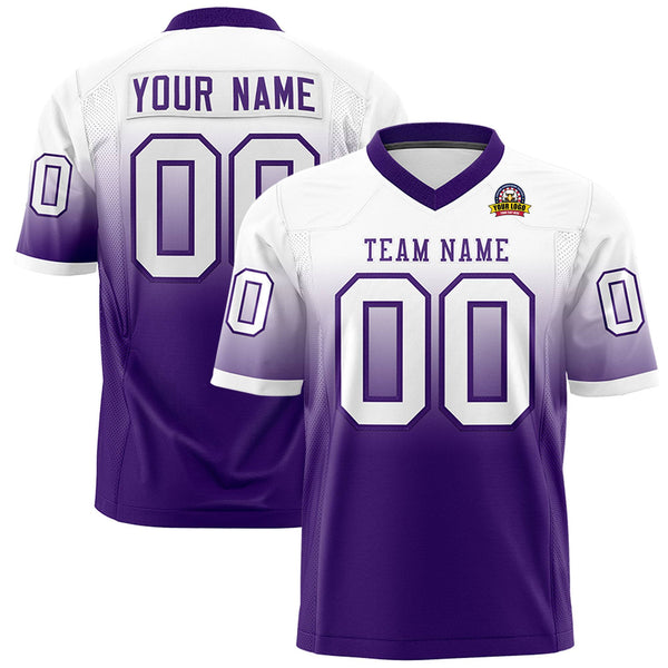 Custom White Purple Gradient Fashion Personalized Football Jersey | BuyFootballJersey