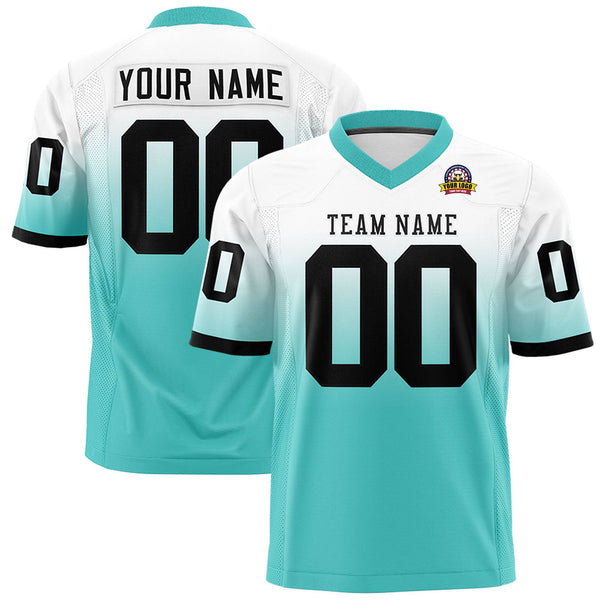 Custom White Bright Green Gradient Fashion Personalized Football Jersey | BuyFootballJersey