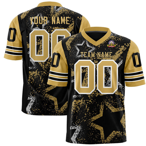 Custom Black Olive-White Personalized Star Pattern Design Football Jersey | BuyFootballJersey