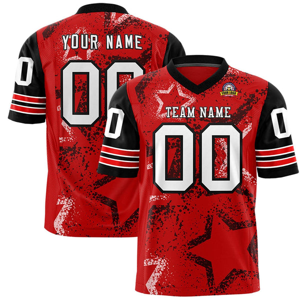 Custom Black Royal-White Personalized Star Pattern Design Football Jersey | BuyFootballJersey