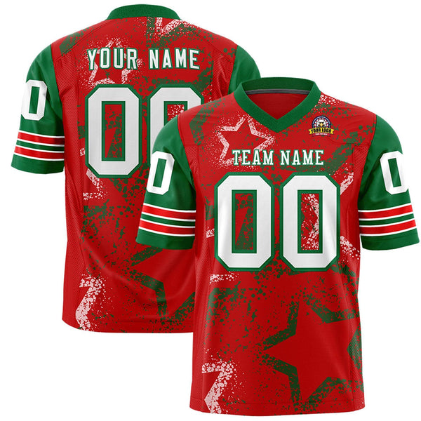 Custom Red Yellow-White Personalized Star Pattern Design Football Jersey | BuyFootballJersey