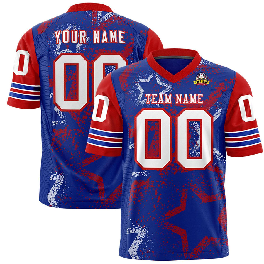 Custom Red Kelly Green-White Personalized Star Pattern Design Football Jersey | BuyFootballJersey