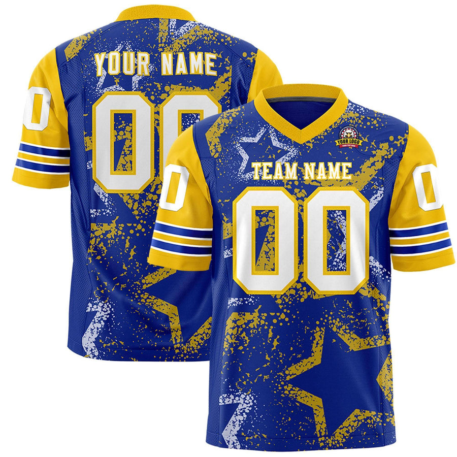 Custom Royal Red-White Personalized Star Pattern Design Football Jersey | BuyFootballJersey