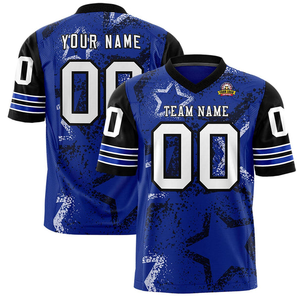 Custom Royal Pink-White Personalized Star Pattern Design Football Jersey | BuyFootballJersey
