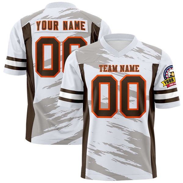 Custom White Gray Personalized Scratch Pattern Design Football Jersey | BuyFootballJersey