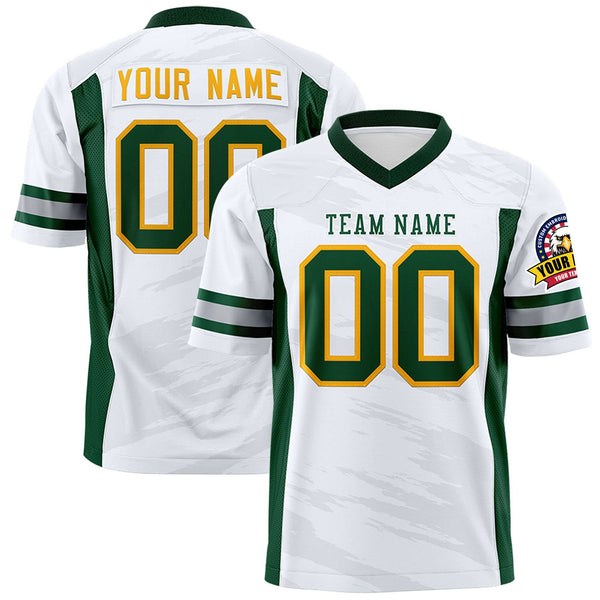 Custom White Light Gray Personalized Scratch Pattern Design Football Jersey | BuyFootballJersey