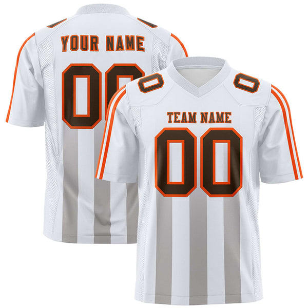 Custom White Gray Vertical Fine Stripe Gradient Fashion Personalized Team Football Jersey | BuyFootballJersey