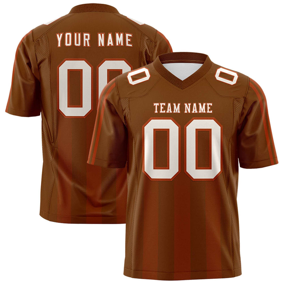 Custom Texas Orange Texas Orange Vertical Fine Stripe Gradient Fashion Personalized Team Football Jersey | BuyFootballJersey