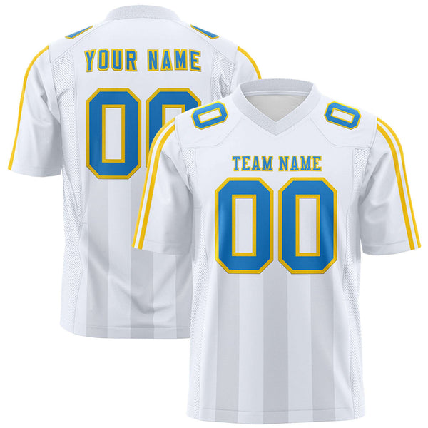 Custom White Gray Vertical Fine Stripe Gradient Fashion Personalized Team Football Jersey | BuyFootballJersey