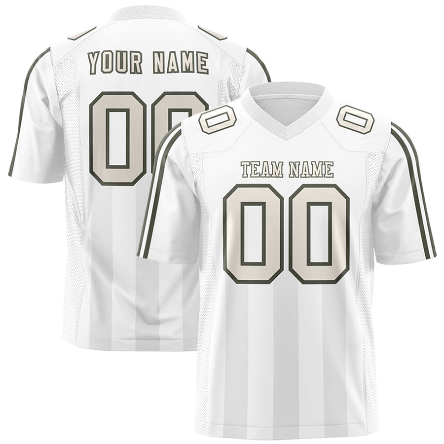 Custom White Gray Vertical Fine Stripe Gradient Fashion Personalized Team Football Jersey | BuyFootballJersey