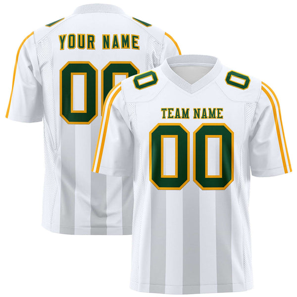 Custom White Gray Vertical Fine Stripe Gradient Fashion Personalized Team Football Jersey | BuyFootballJersey
