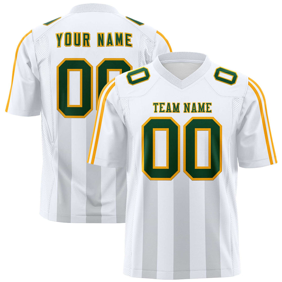 Custom White Gray Vertical Fine Stripe Gradient Fashion Personalized Team Football Jersey | BuyFootballJersey