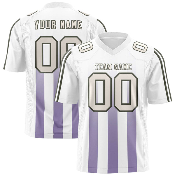 Custom White Purple Vertical Fine Stripe Gradient Fashion Personalized Team Football Jersey | BuyFootballJersey