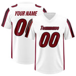 Custom White Cardinal and Black Side Stripe Pattern Football Jersey | BuyFootballJersey