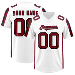 Custom White Cardinal and Black Side Stripe Pattern Football Jersey | BuyFootballJersey