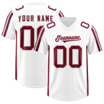 Custom White Crimson and Gray Side Stripe Pattern Football Jersey | BuyFootballJersey