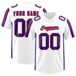 Custom White Royal and Red Side Stripe Pattern Football Jersey | BuyFootballJersey