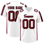Custom White Cardinal and Black Side Stripe Pattern Football Jersey | BuyFootballJersey