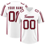 Custom White Crimson and Gray Side Stripe Pattern Football Jersey | BuyFootballJersey