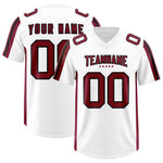 Custom White Cardinal and Black Side Stripe Pattern Football Jersey | BuyFootballJersey